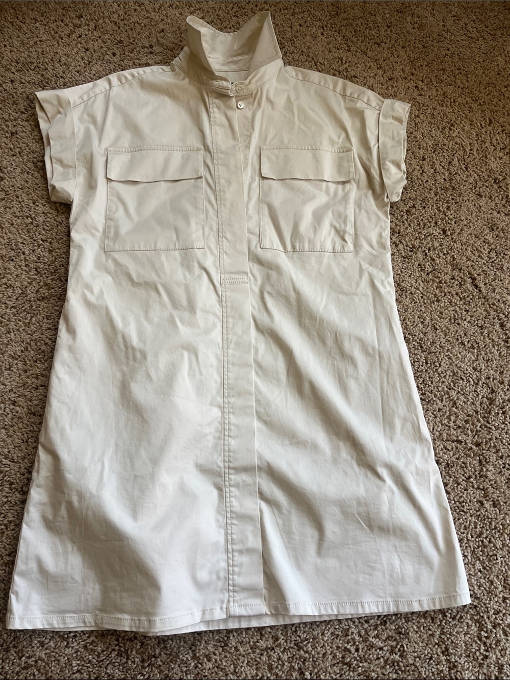 Banana Republic Women's Cream Button-Front Shirt Dress